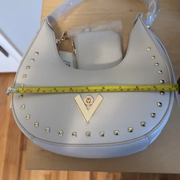 Valentino orlandi Cream Studded Women's Bag. Vegan Leather - Picture 6 of 7